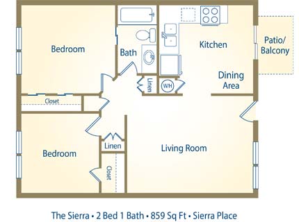 The Sierra - 2 Bedroom / 1 Bathroom Image