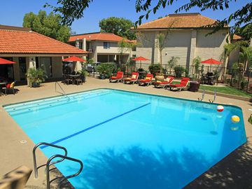 Sparkling Swimming Pool - Sierra Place Apartments - Porterville, CA
